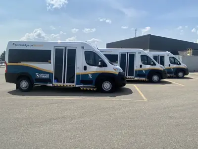 City of Lethbridge Transit Vans in Parking lot