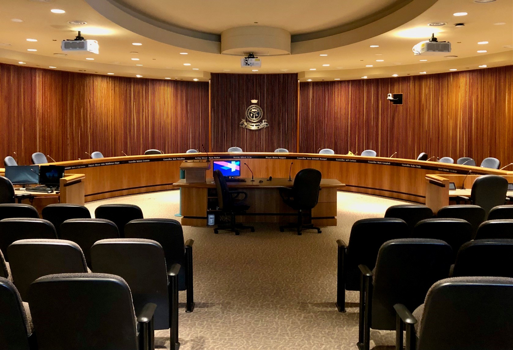 Council Chambers empty 