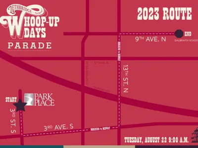 Whoop Up Days Parade Map 2023