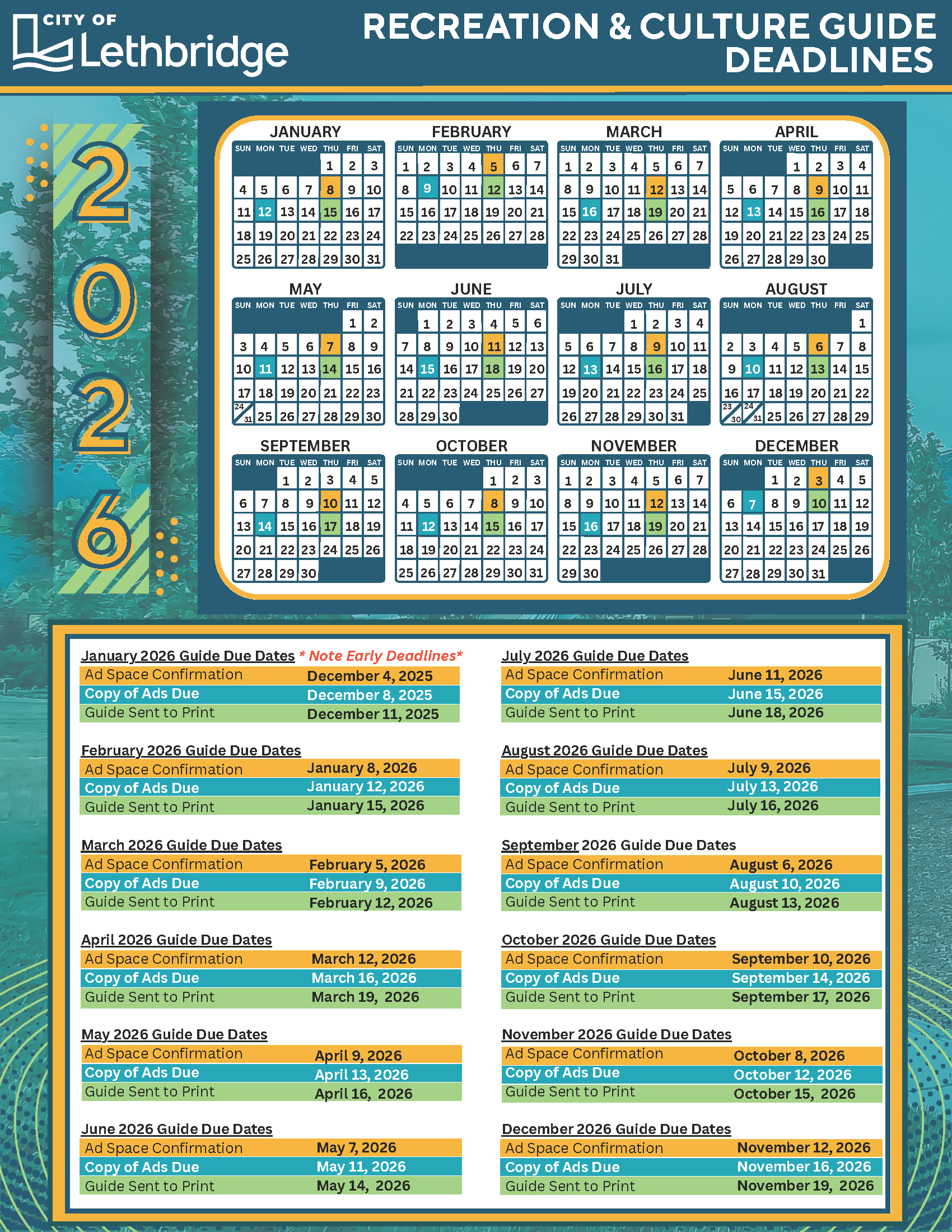 Recreation & Culture Guide Deadlines