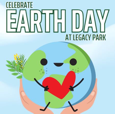 Earth Day poster world holding heart no date