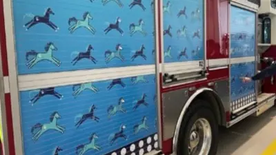 Fire 3 Firetruck with blue horse decal