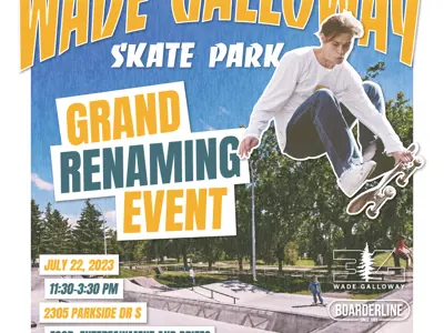 Wade Galloway Skate Park Grand Renaming Social Poster