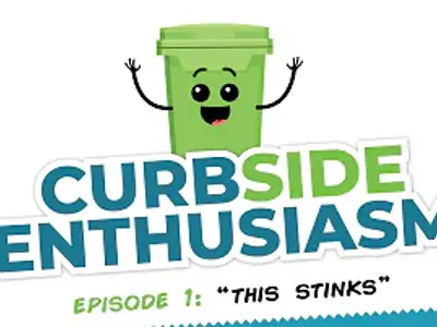 Curbside Enthusiasm graphic green bin