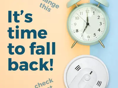 Fall back clock and smoke detector reminder