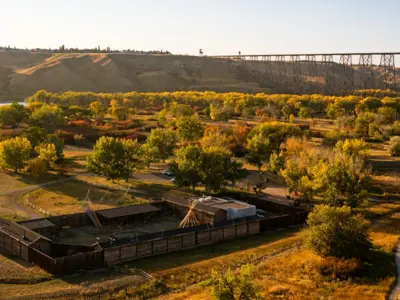 Indian Battle Park River Bottom Train Bridge Coulee Landsdcape