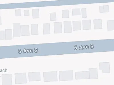 6 Ave S map view road closure